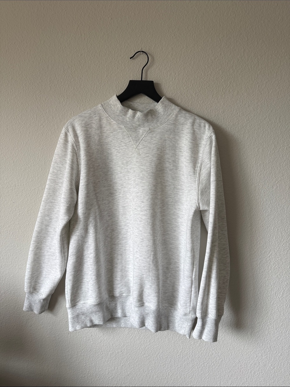 Women's Light Heather Gray Mock Neck Sweatshirt
